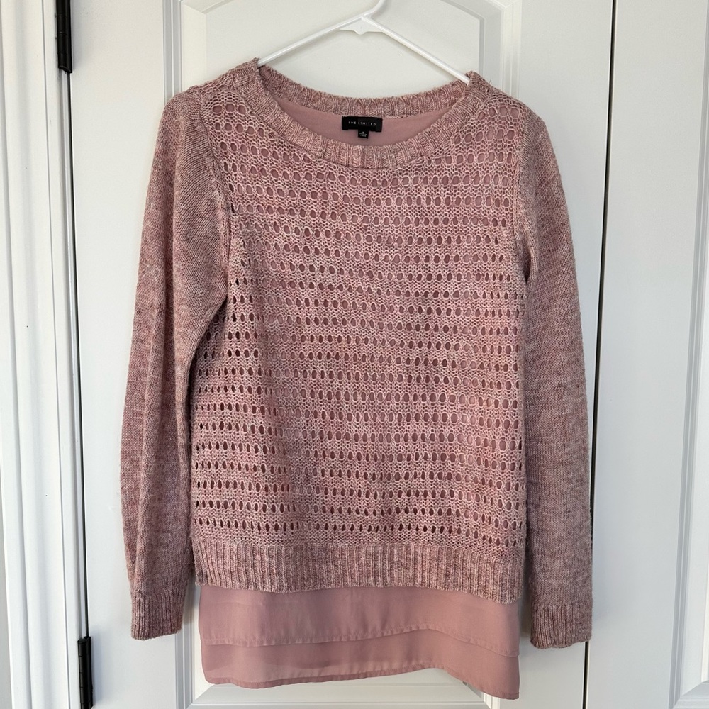 The Limited Chiffon Hang Down Twofer Sweater